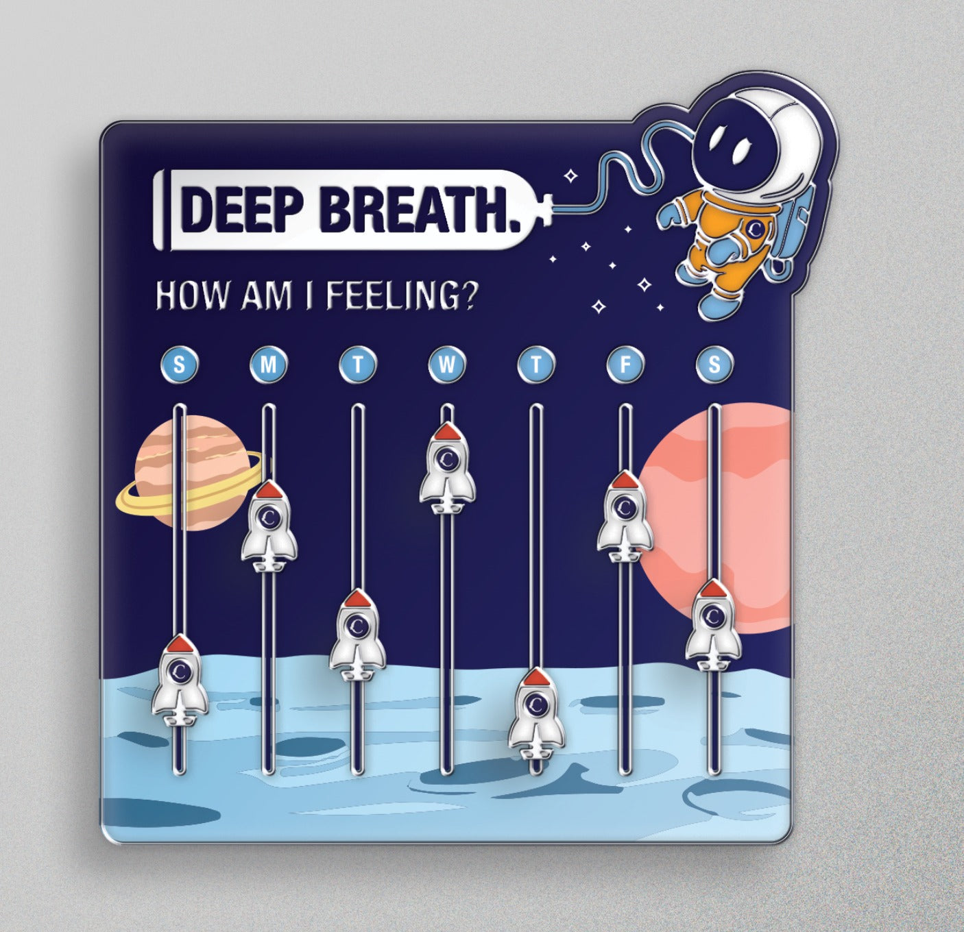 How I'm Feeling Diary: Weekly Rocket Check-In Calendar