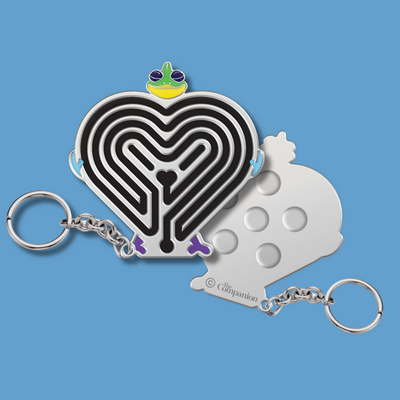 Labyrinth Maze Heart Tracing Keychain