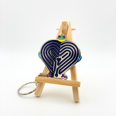 Labyrinth Maze Heart Tracing Keychain